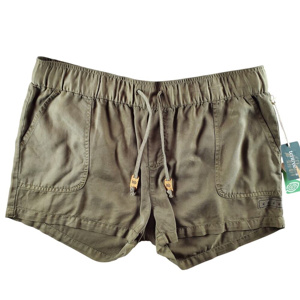 TenTree Instow‎ Casual Recycled Material Short Olive Night Green Womens XL New